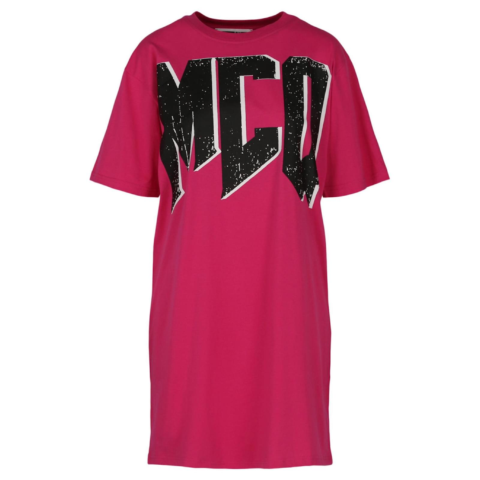Autre Marque McQ Alexander McQueen T Shirt Kleid mit Logo Pink Baumwolle ref.697229 Joli Closet