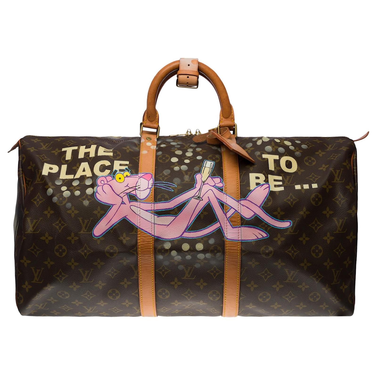 Louis Vuitton Keepall 55 cm Travel Bag in Brown Monogram Canvas and