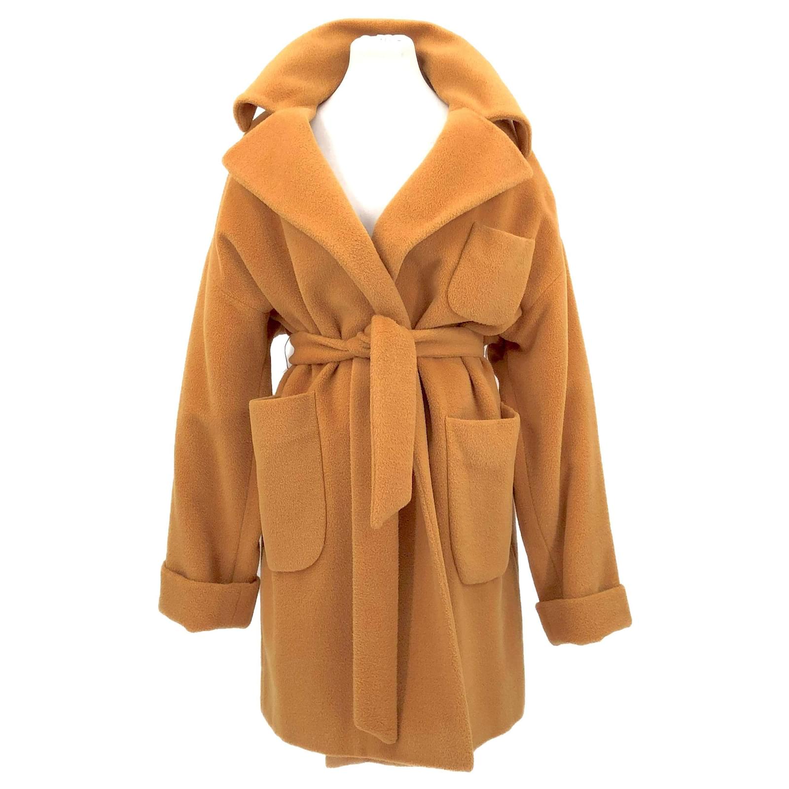 Gucci vintage coat in saffron alpaca & wool Orange ref.698429