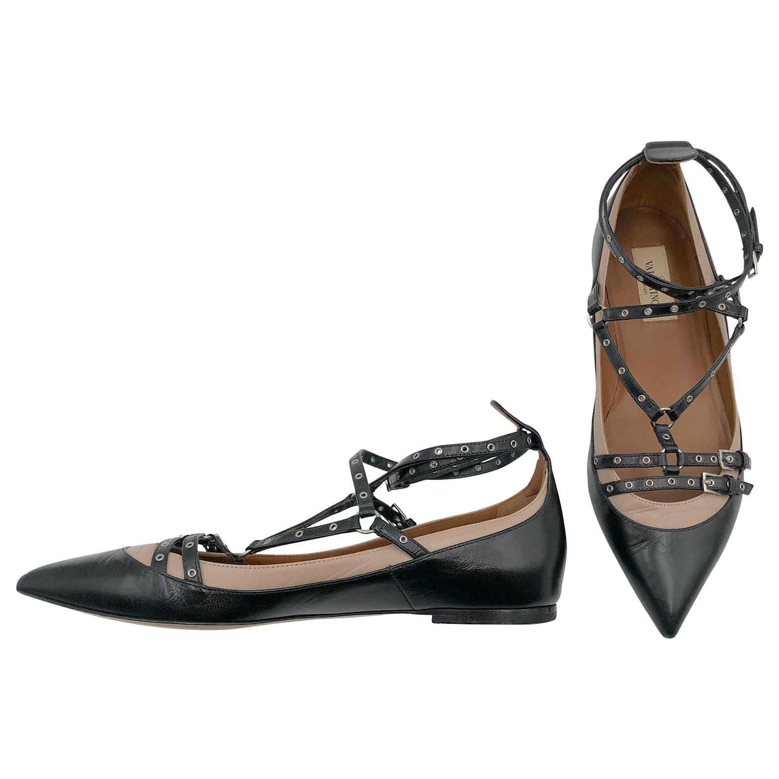 Valentino shoes in black & beige leather with ref.698446 - Joli Closet