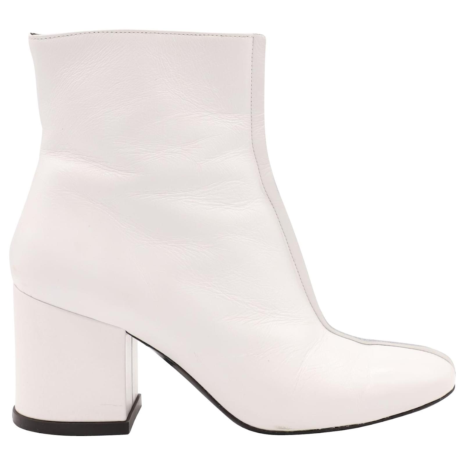 Kenzo Daria Ankle Boots in White Leather ref.698695 Joli Closet