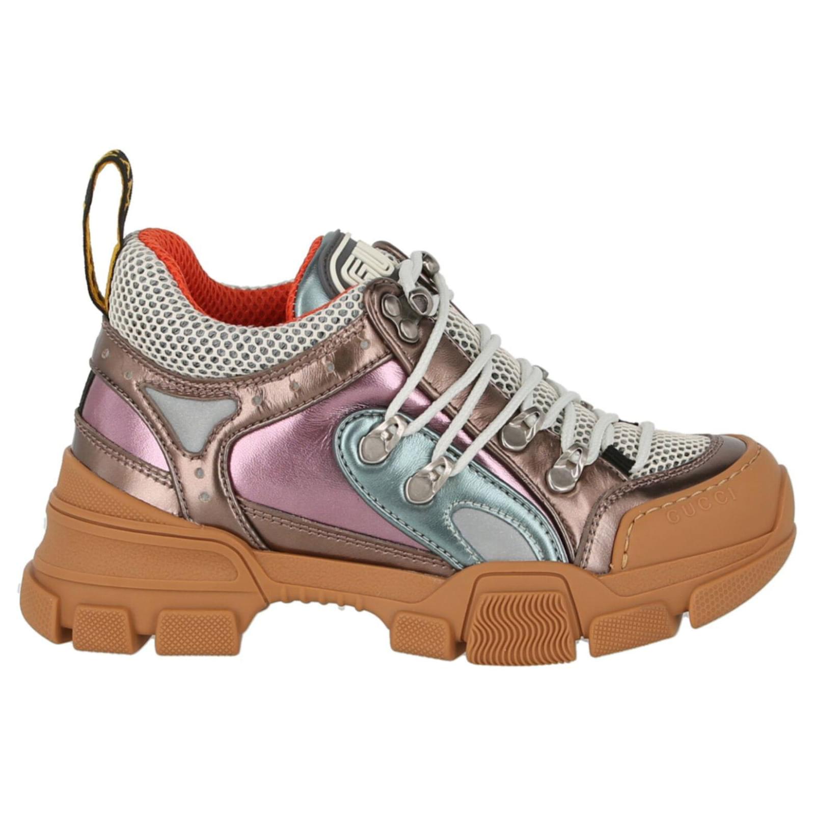 Gucci Flashtrek Metallic Leather Sneakers ref.698858 - Joli Closet