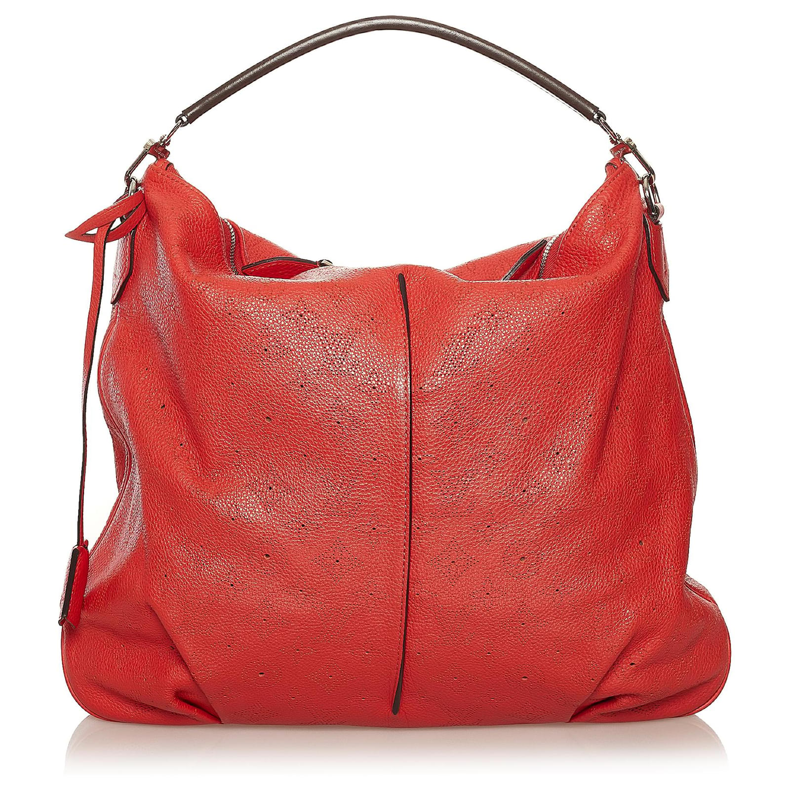 Louis Vuitton Red Monogram Mahina Selene MM Leather Pony-style