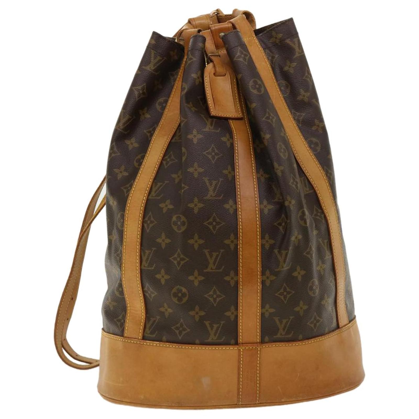 Louis Vuitton Monogram Randonnee GM Leather Fabric Brown Shoulder