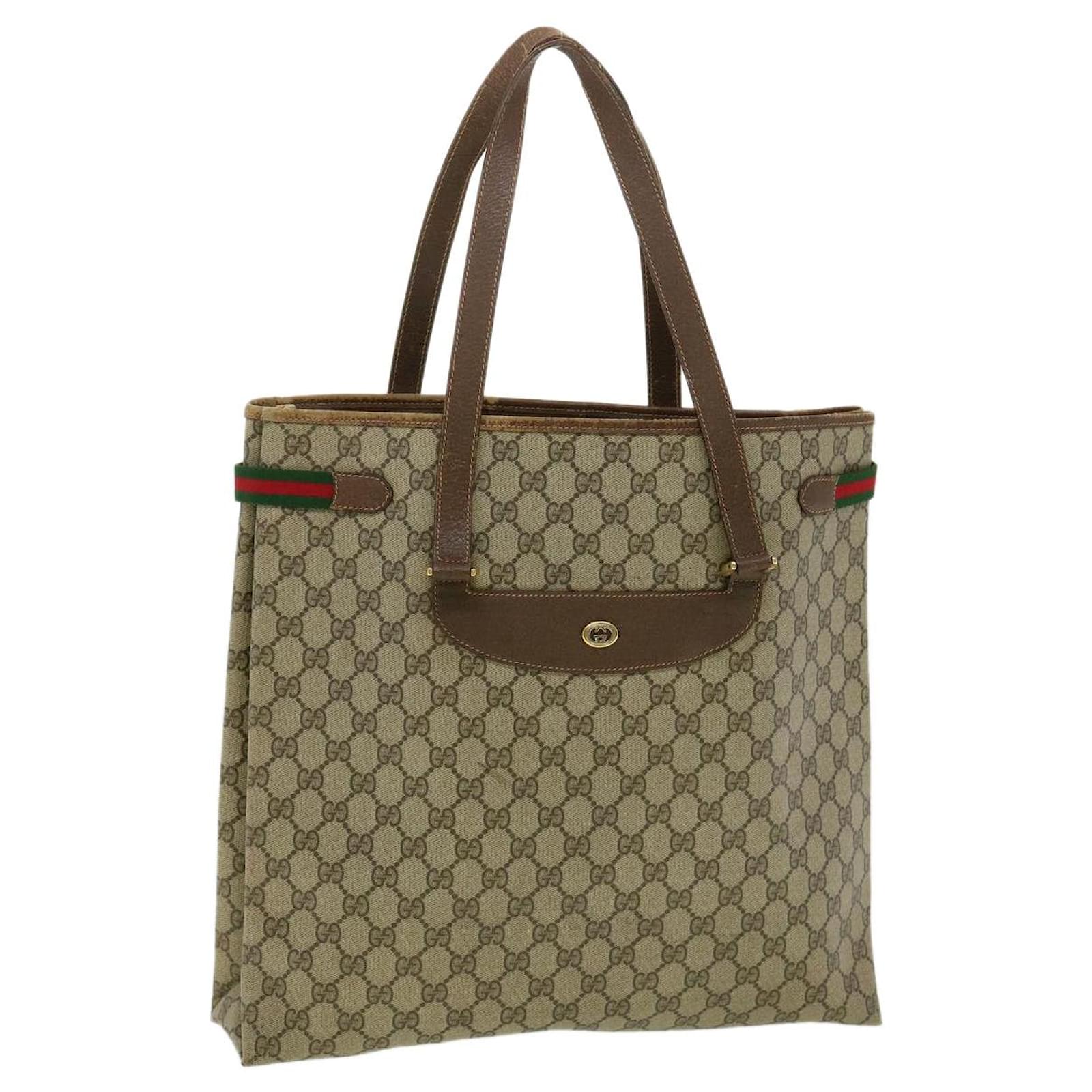 Gucci Sherry Tote Bag Pvc Beige