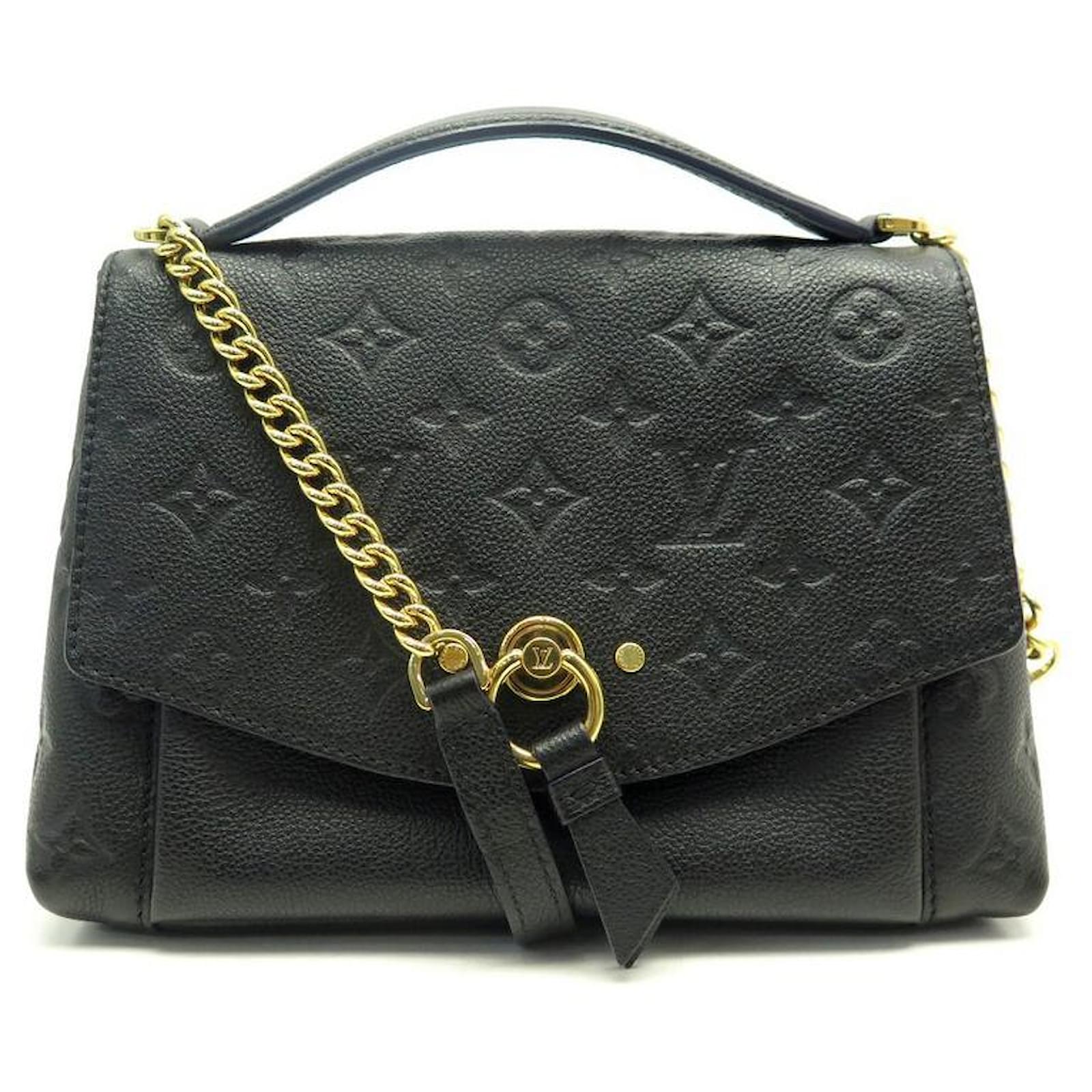 LOUIS VUITTON White BB Monogram Empreinte bag Black Leather ref