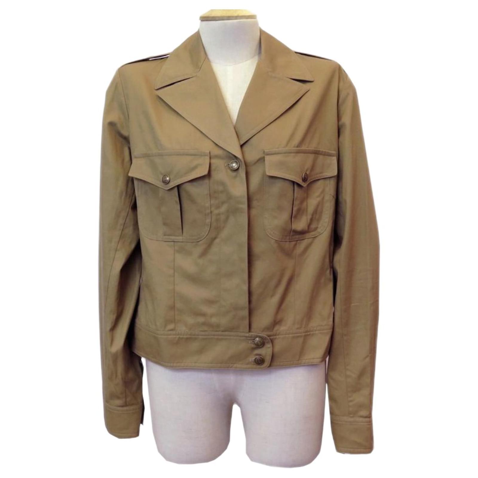 CHRISTIAN DIOR JACKET SIZE JACKET 42 L COTTON BROWN BROWN COTTON