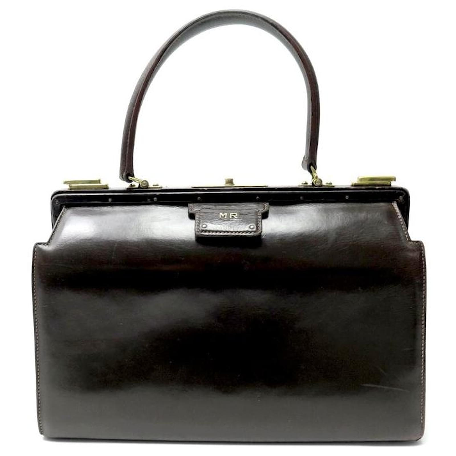 Hermes 1950s Green Box Leather 404 Retro Doctor Bag Handbag Mallette Mint!