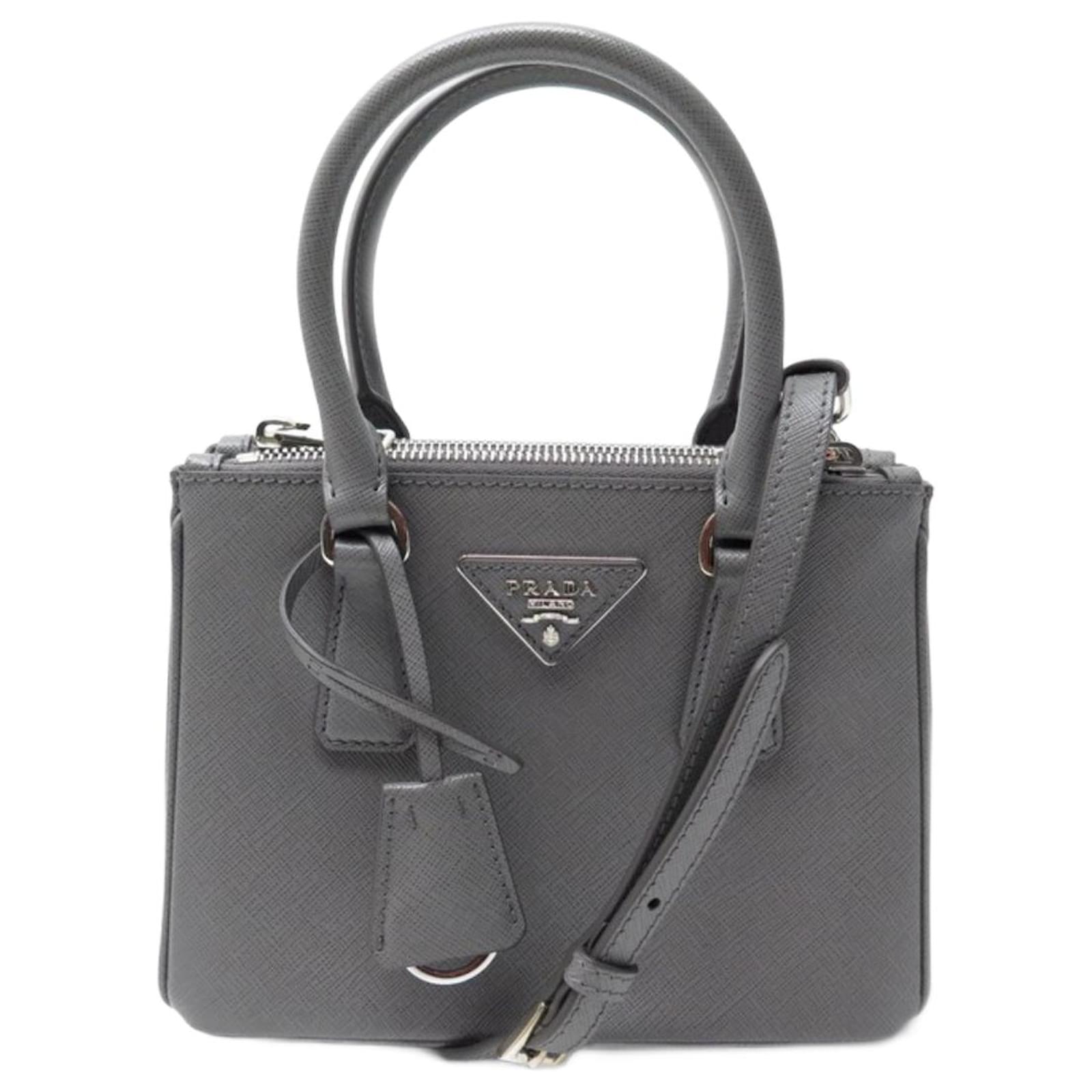 Prada Galleria Mini Saffiano Leather Bag in Black