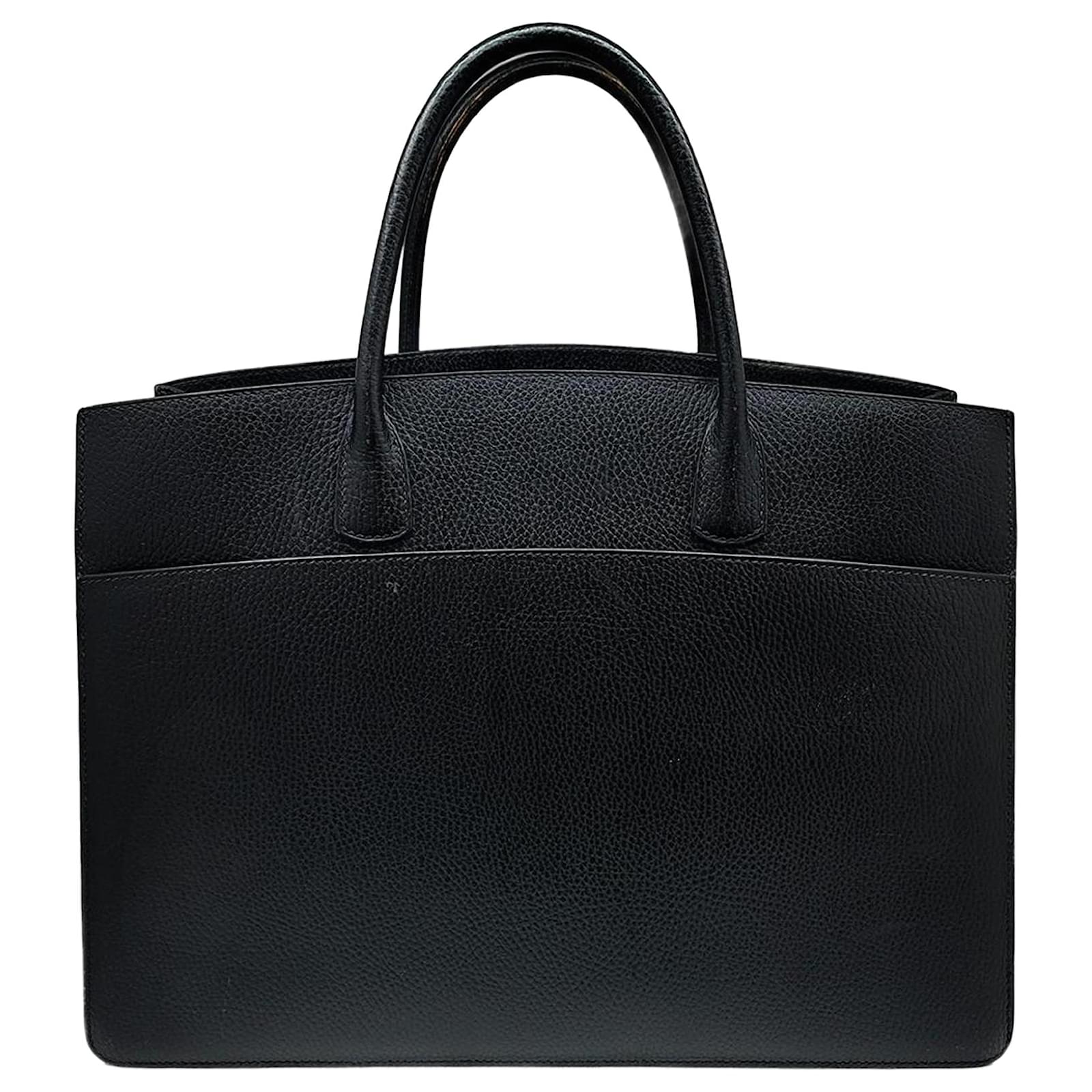 Hermès White Bus Black Leather ref.700010 - Joli Closet
