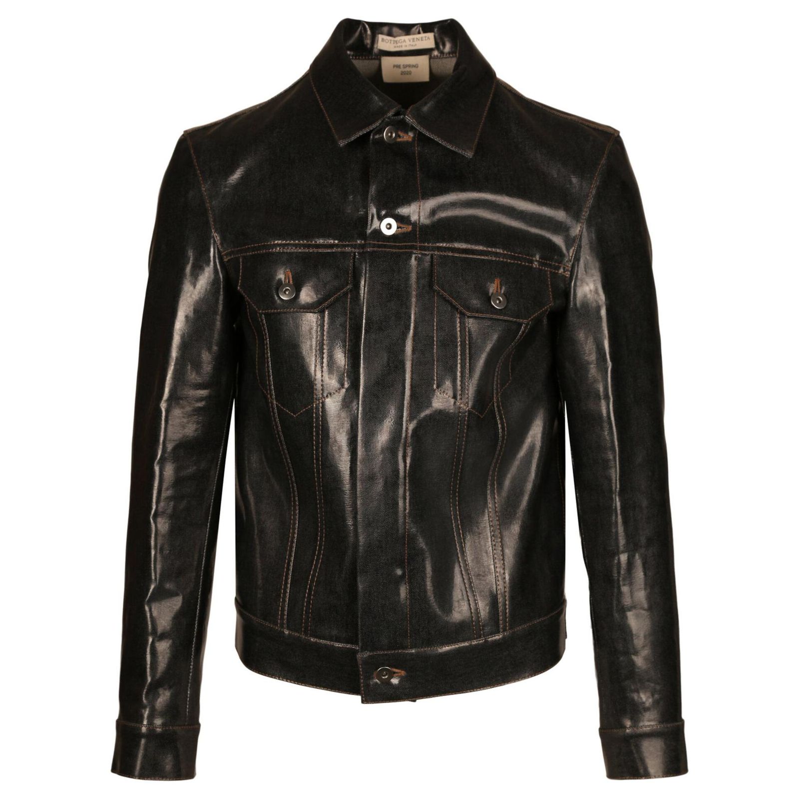 Bottega Veneta Denim Laminated Jacket Blue ref.700483 - Joli Closet