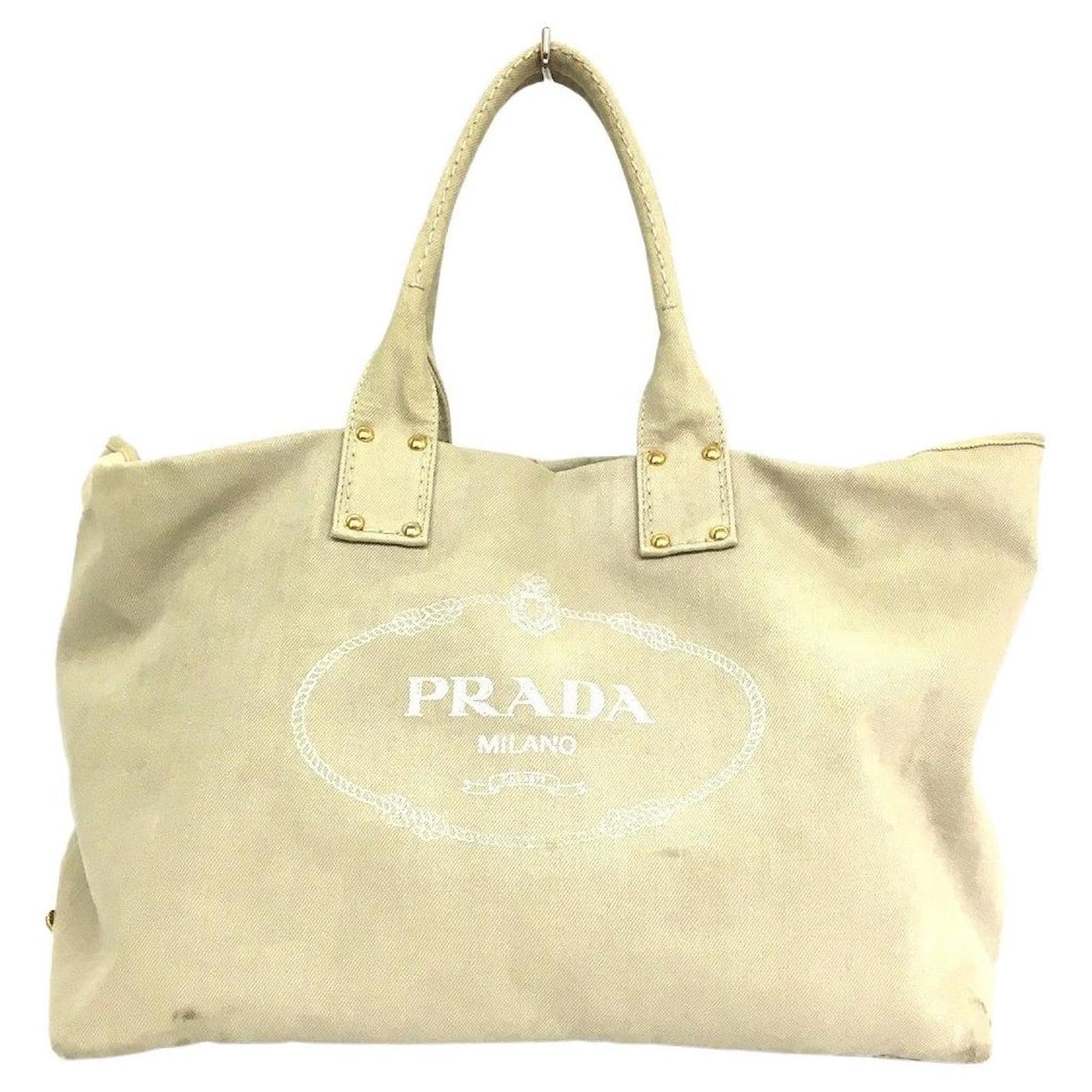 Prada Canapa PM Beige Tote Bag Cloth ref.700706 - Joli Closet