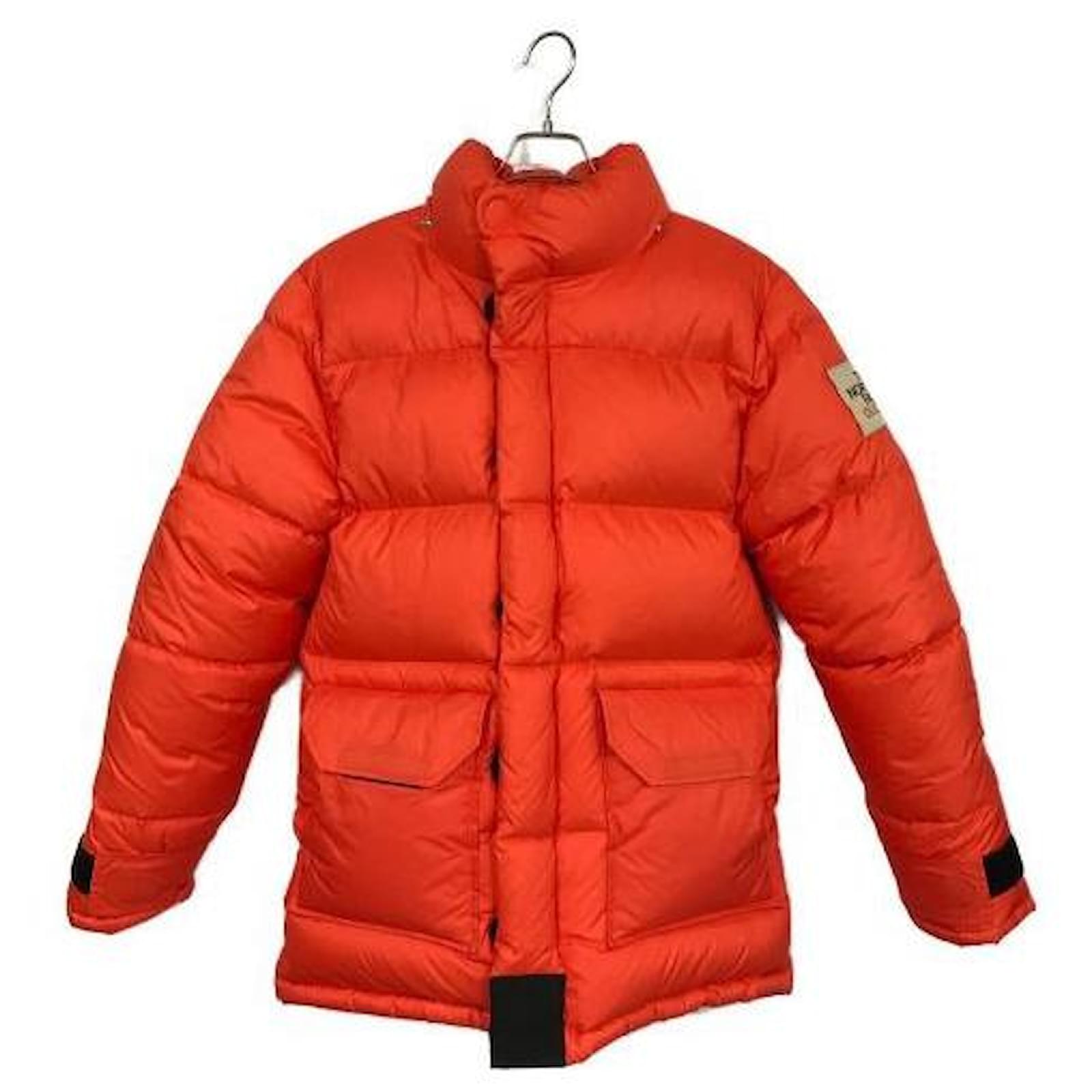 GUCCI x NORTH FACE Down jacket Orange Ostrich leather ref.701579 - Joli