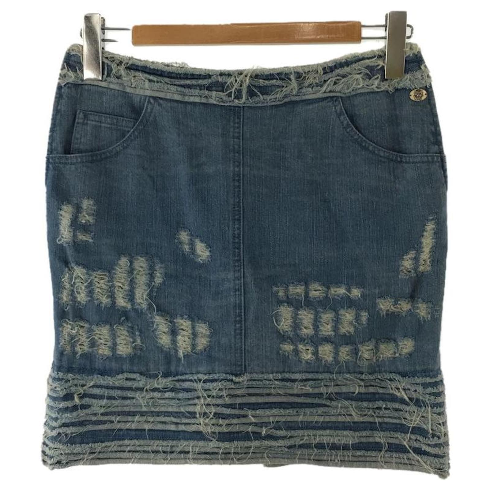 Women's Skirt in denim and viscose