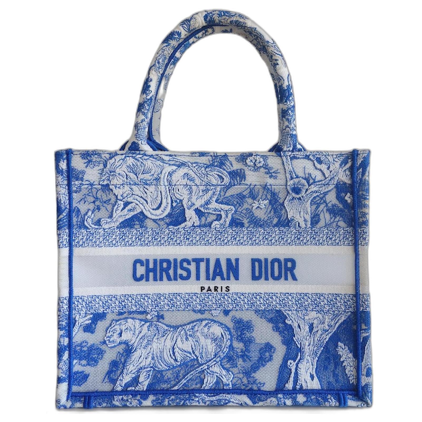 Neon blue Dior Book tote bag Cloth ref.701910 - Joli Closet