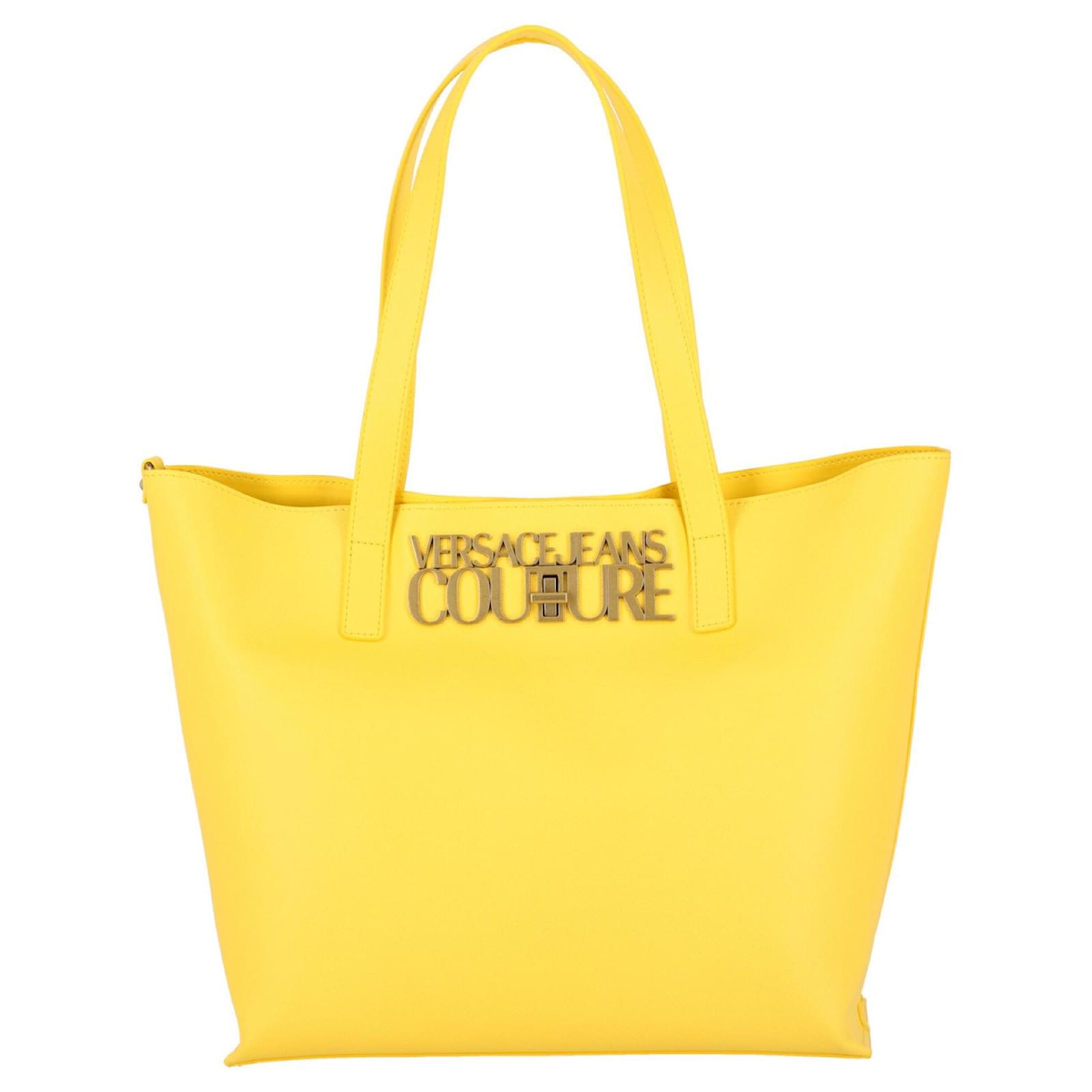 Versace Jeans Couture Logo Hardware Tote Bag Yellow Plastic Polyurethane  ref.702438 - Joli Closet