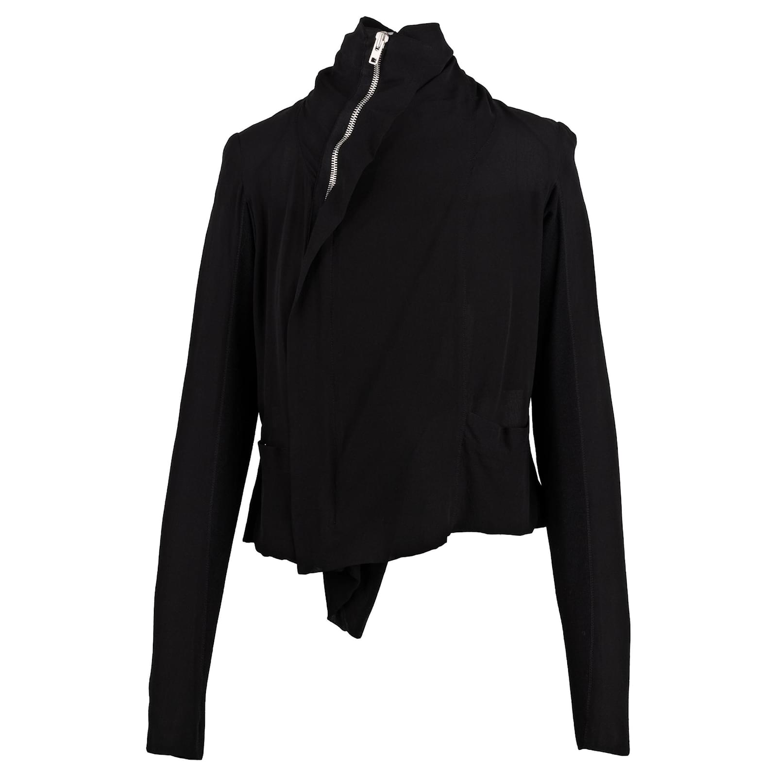 Veste Alfred Sung Femme Soie Noire - Taille 6, Un Bouton, Neuve