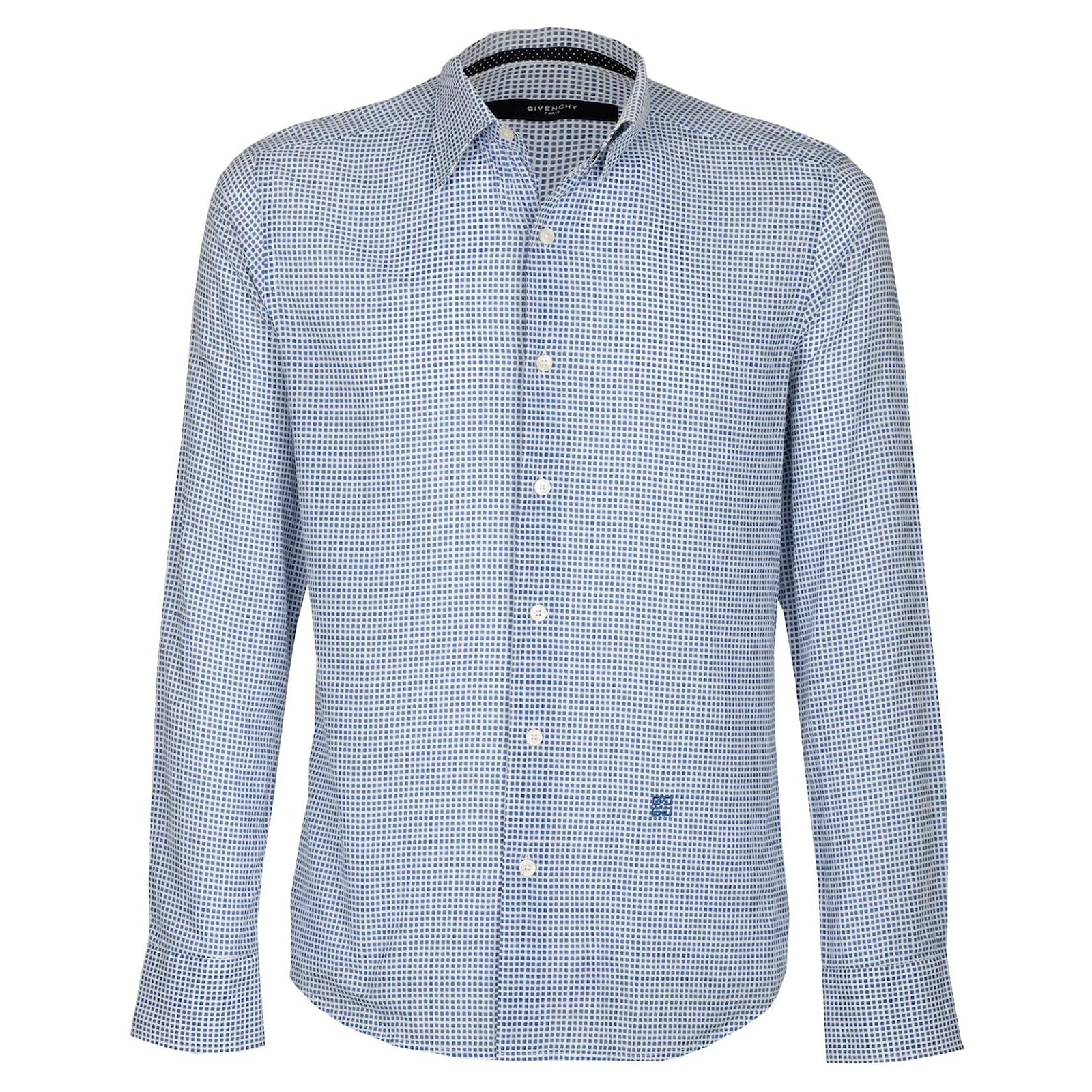 Givenchy Shirt Blue Light brown Cotton ref.702892 - Joli Closet