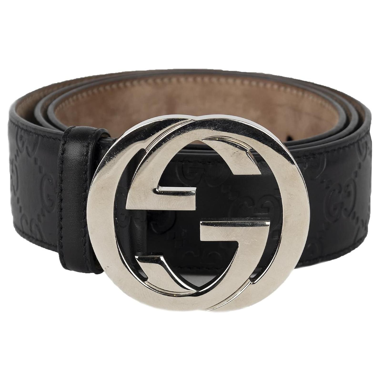Gucci Guccissima Belt Black Leather ref.703168 - Joli Closet