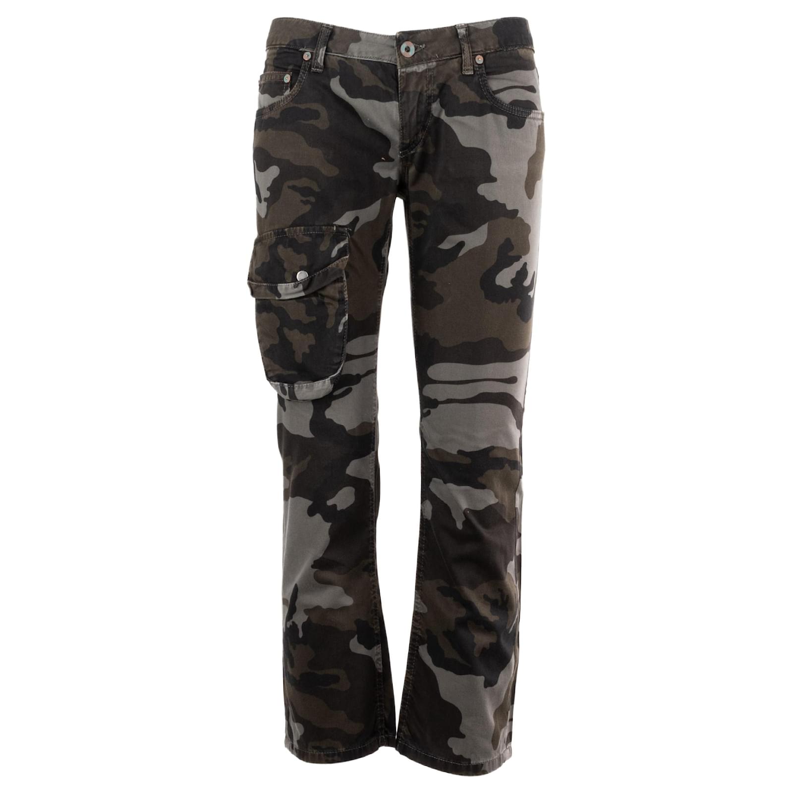 Dondup Camouflage Capri Pants Green Cotton ref.703536 - Joli Closet