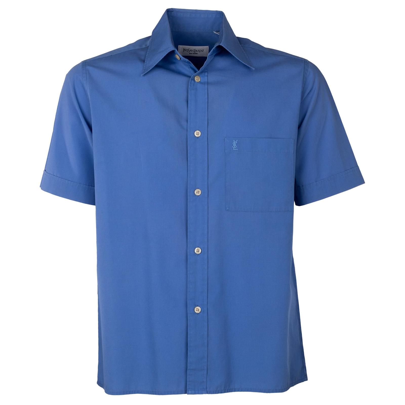 Yves Saint Laurent Chemise à manches courtes Bleu