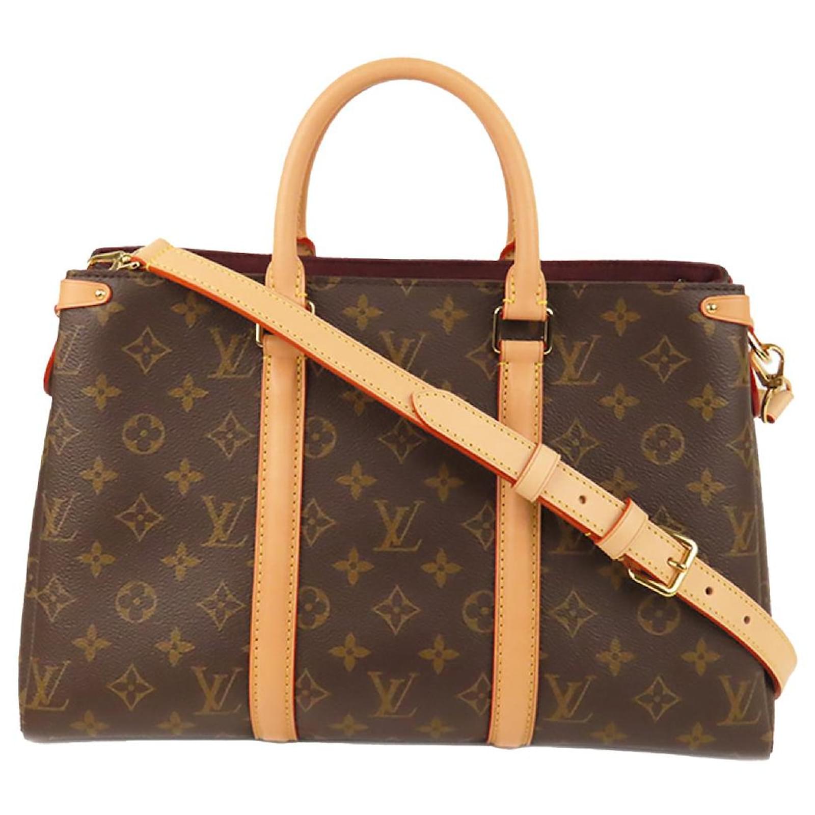 Soufflot BB Monogram Canvas/Colored leather in Brown - Handbags