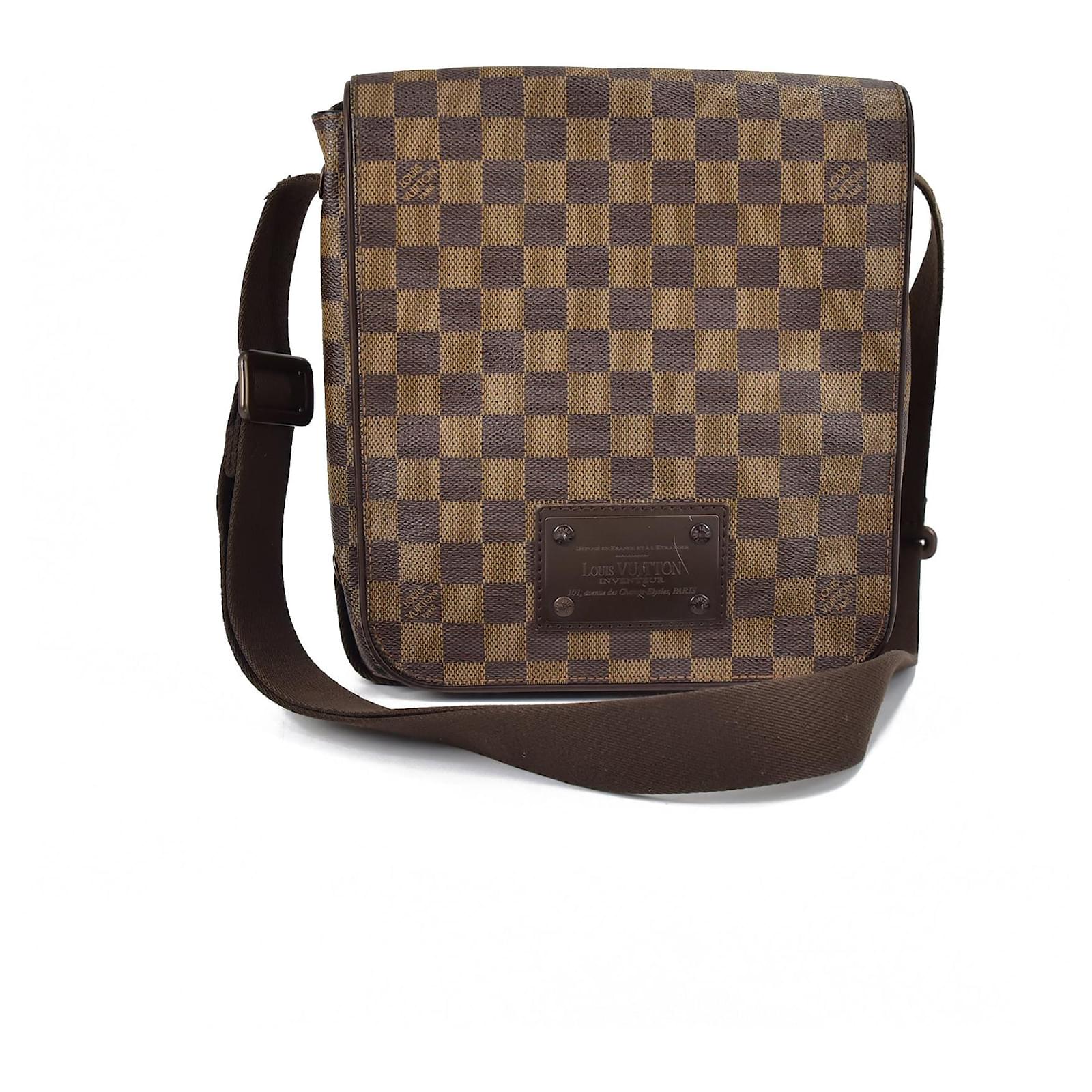 Louis Vuitton Brown Coated Canvas Leather Damier Ebene