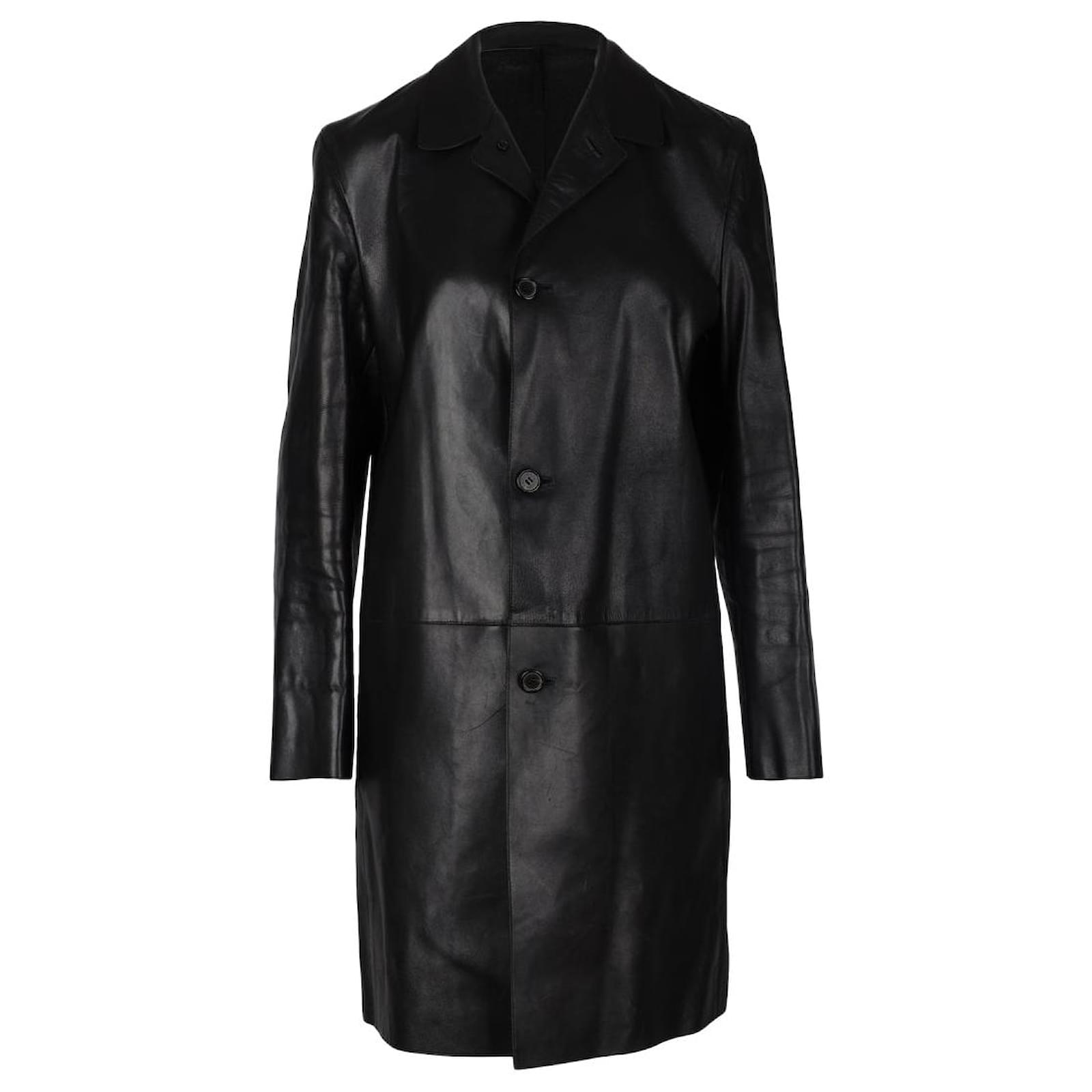 Gucci Leather Trench Coat Black ref.703987 - Joli Closet