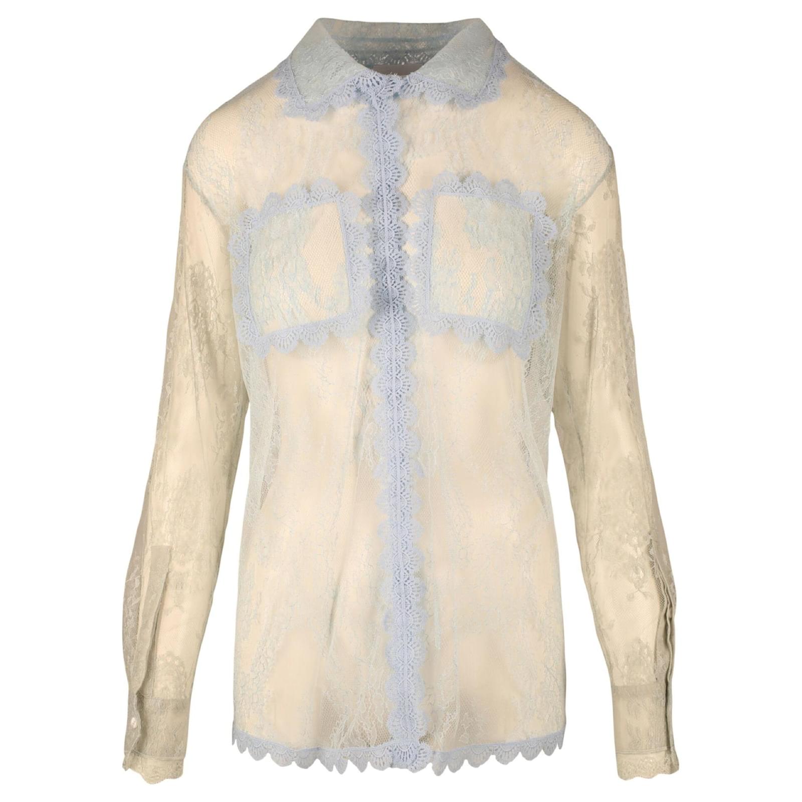 Burberry Long-Sleeve Lace Blouse Multiple colors Silk  - Joli  Closet