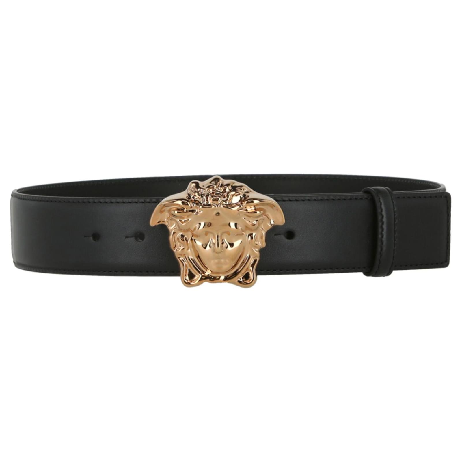 Versace La Medusa Leather Belt Black Pony-style calfskin ref.705390 ...