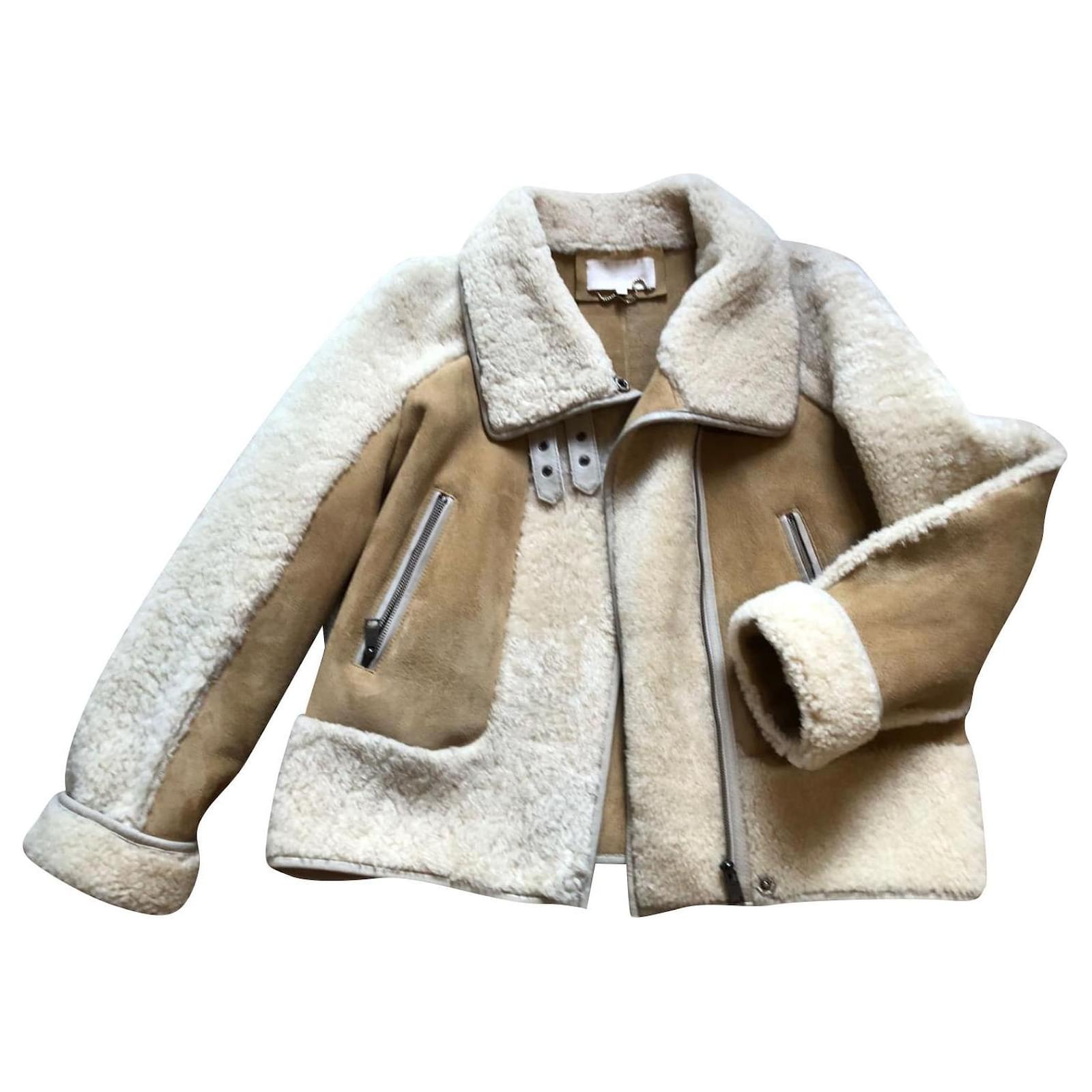 Vanessa Bruno Manila jacket Beige Fur ref.705835 - Joli Closet