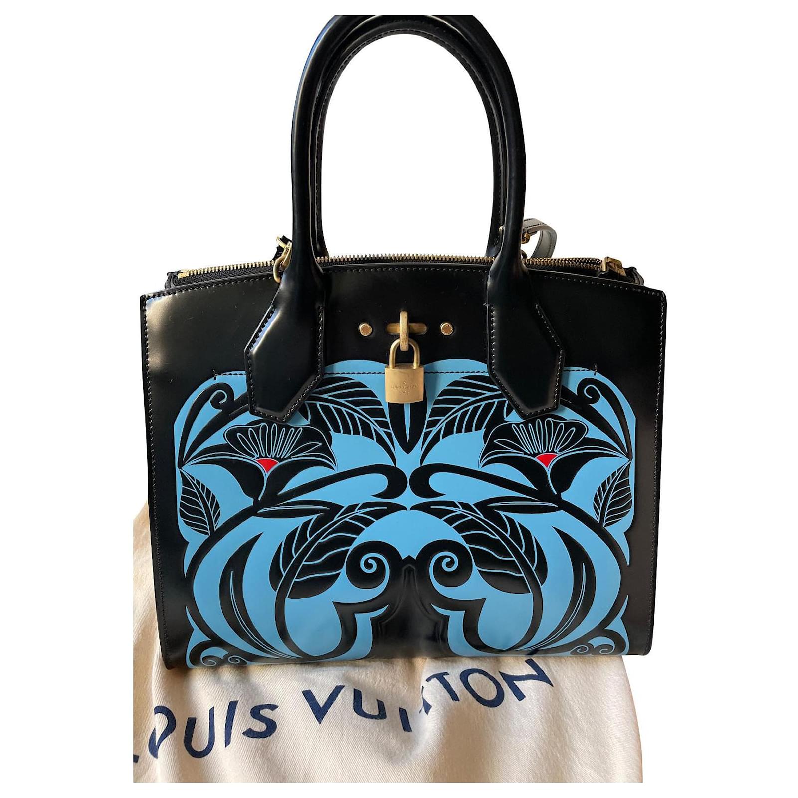 Louis Vuitton Black Leather City Steamer MM Bag Louis Vuitton