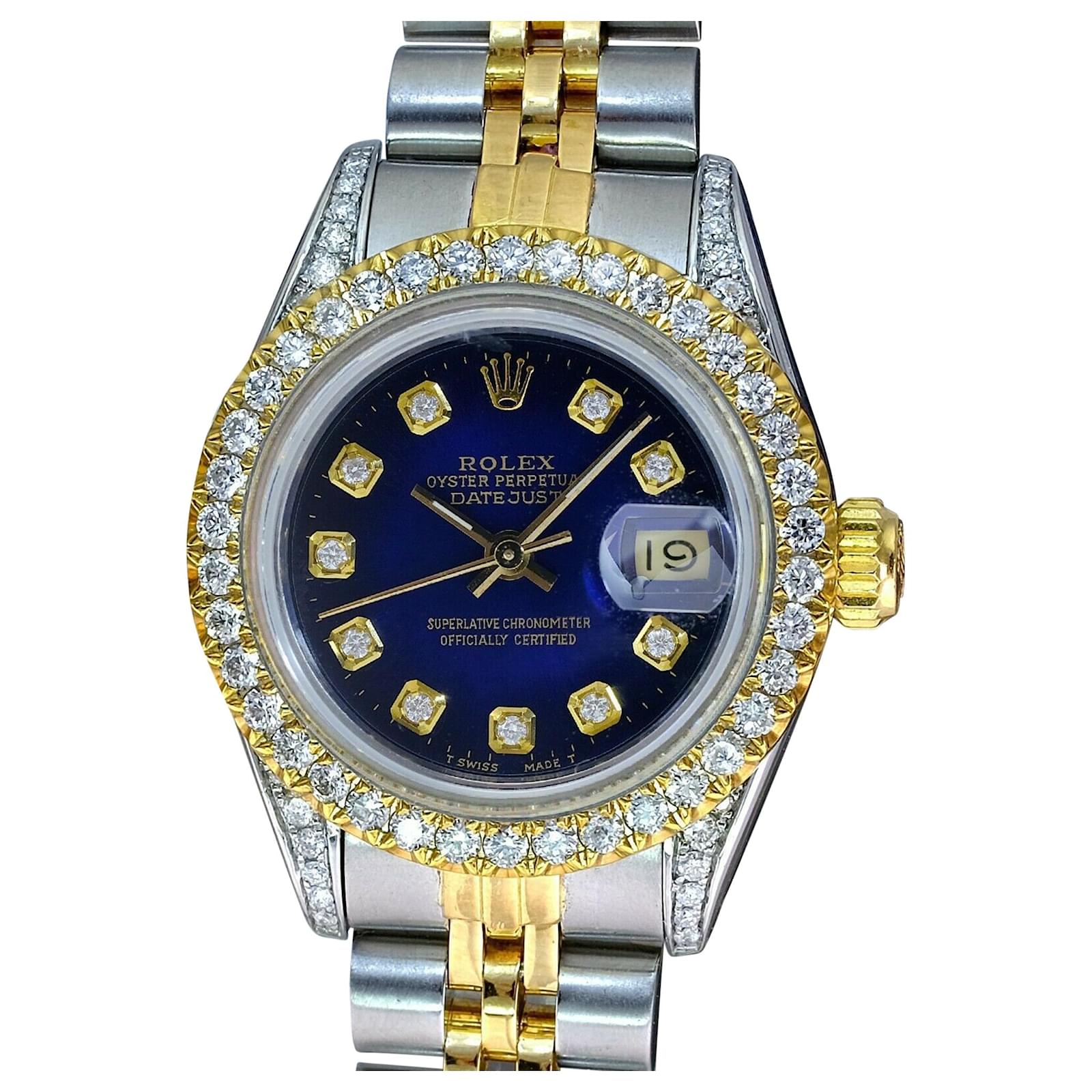 ROLEX DATEJUST 69173 2コマ Rolex Datejust 69173 26MM Black Diamond Dial And Bezel With