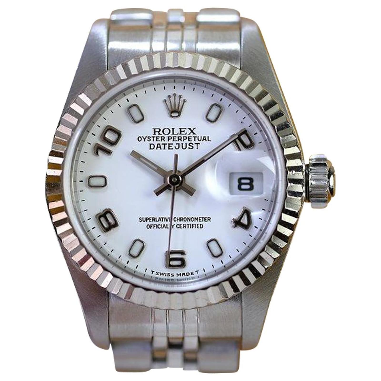 Rolex Datejust Stainless Steel 69174 White Arabic Dial 26mm Watchall
