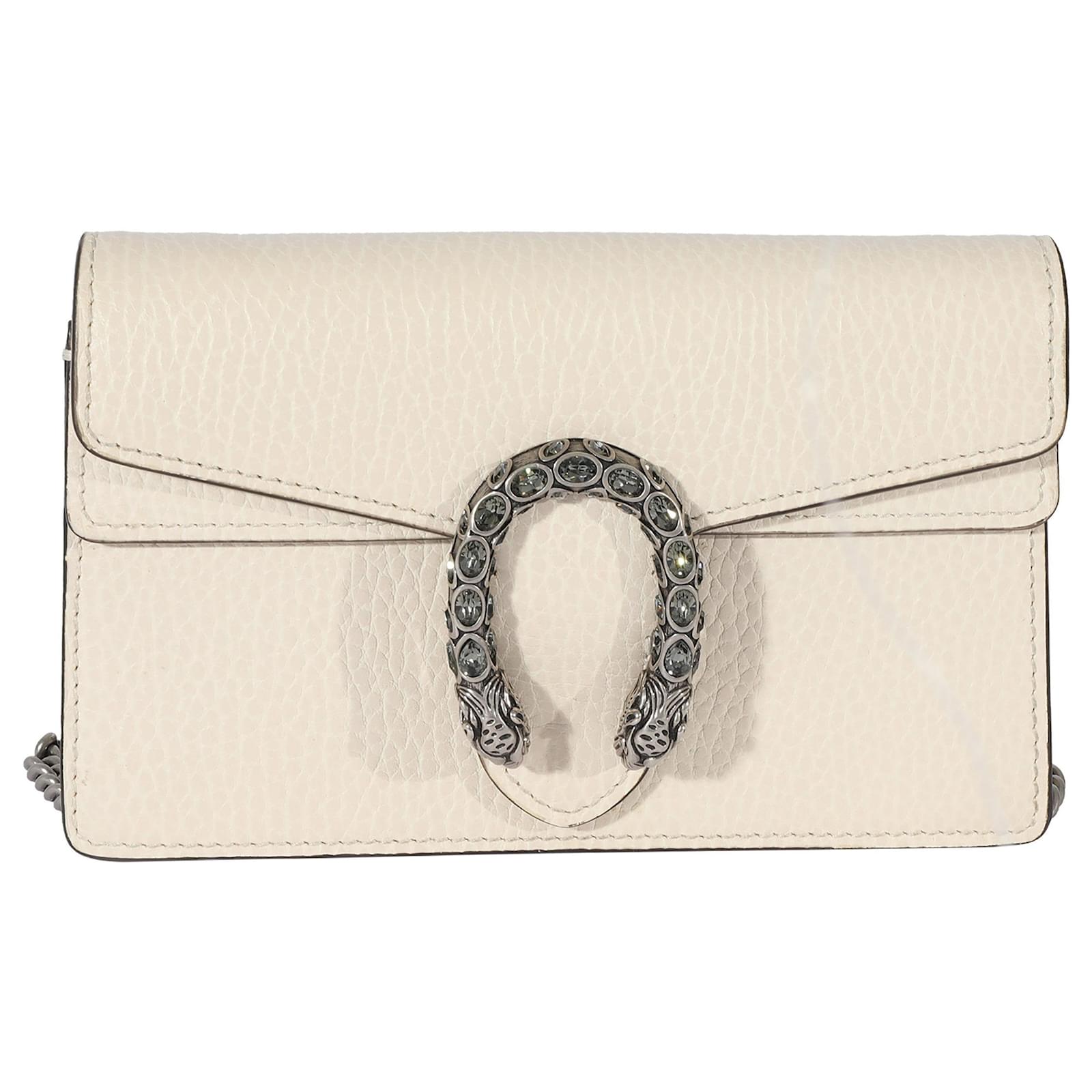 Gucci White Super Mini Leather Dionysus Bag for Women