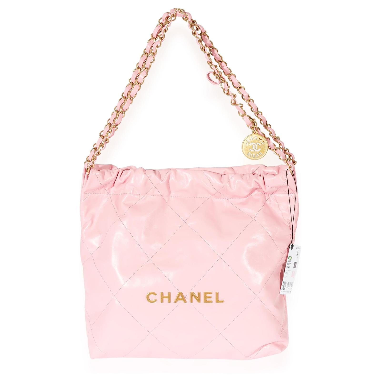 Chanel Pink Calfskin Small 22 Bag Leather Pony-style calfskin ref