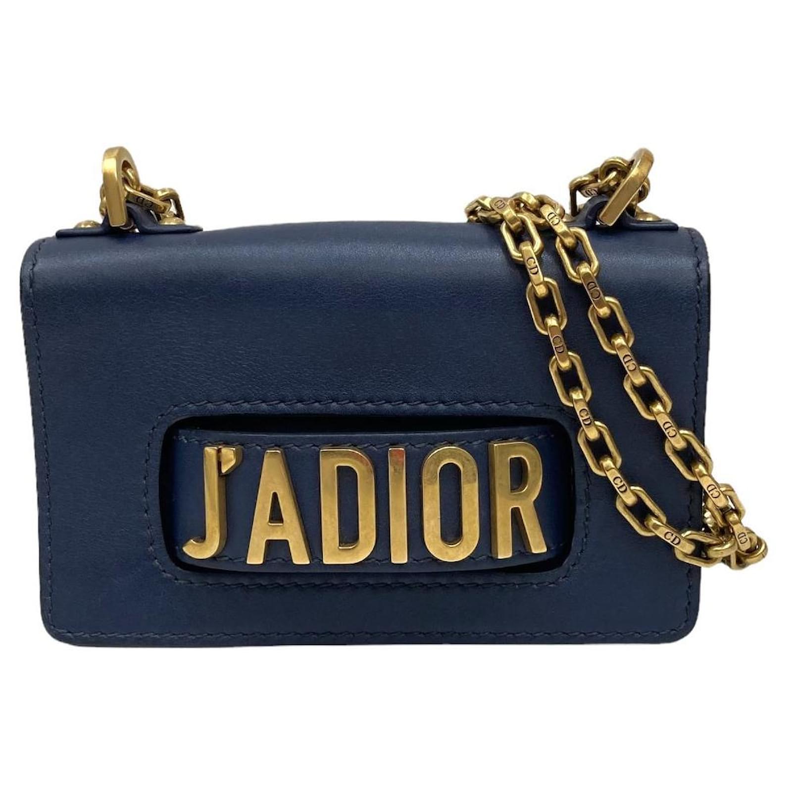 Christian Dior J'ADIOR Chain Shoulder Bag Navy Navy blue Leather ref.707166  - Joli Closet