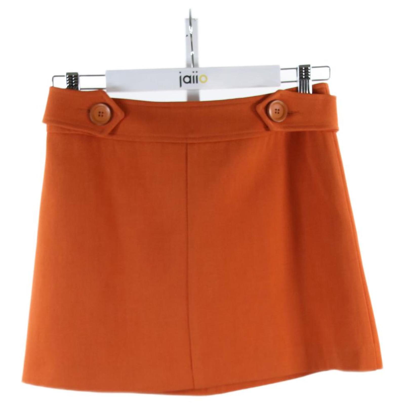 Jupe Tara Jarmon 36 Orange Wool ref.707238 - Joli Closet