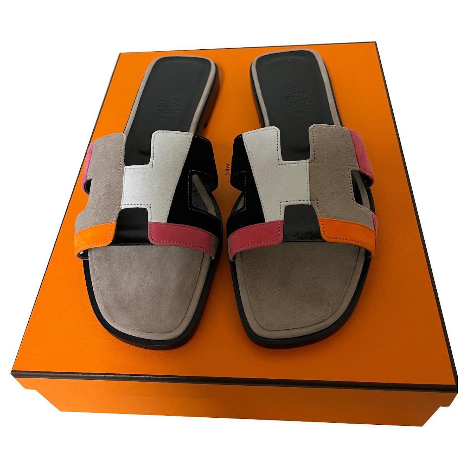 Hermès Oran sandals Multiple colors Leather ref.707335 - Joli Closet