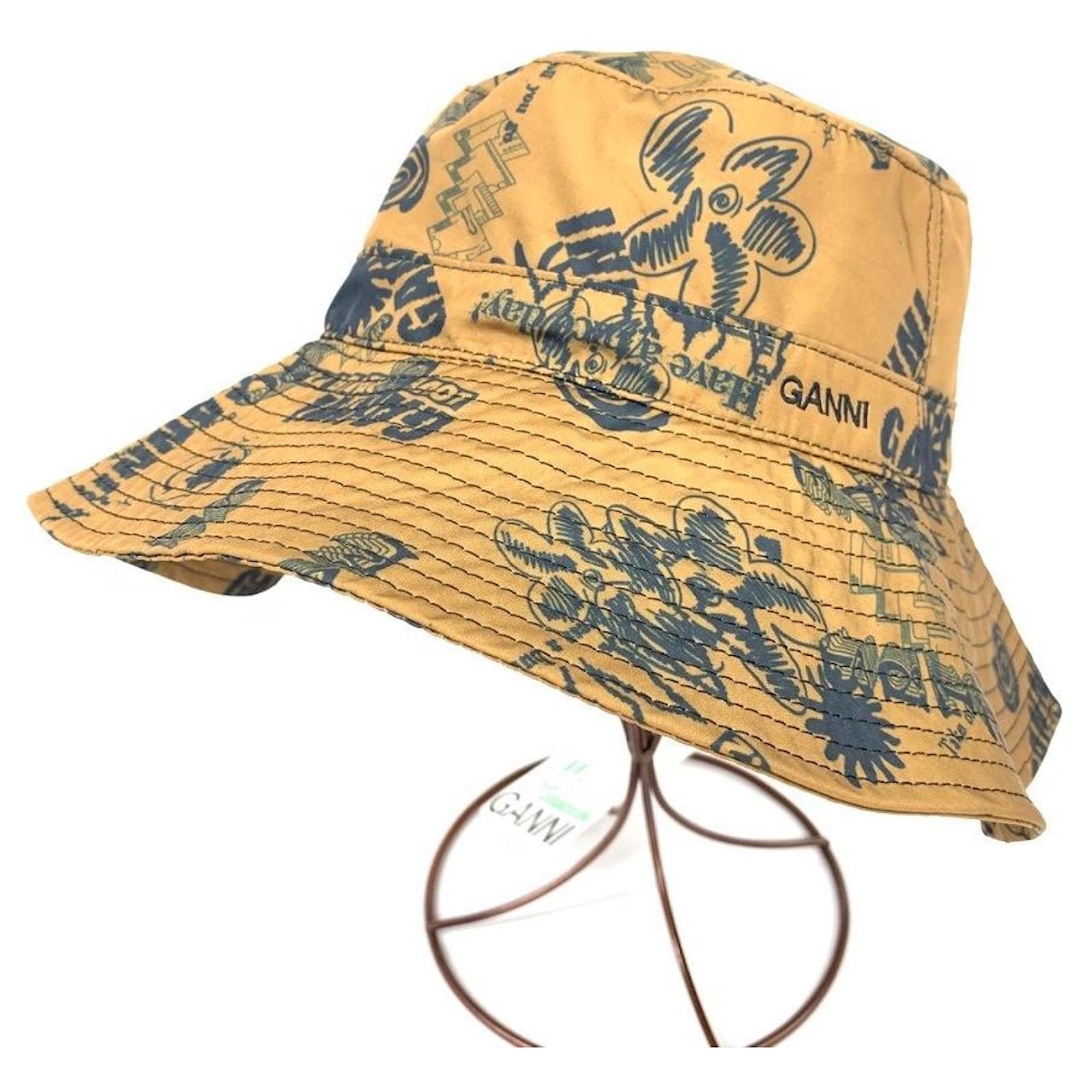 GANNI Bucket Hat Brown Cotton ref.707825 - Joli Closet