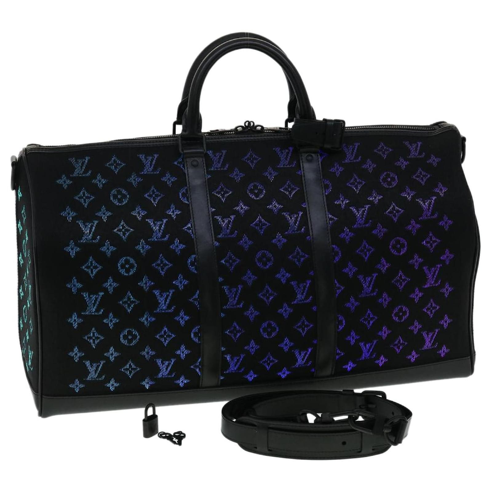 Louis Vuitton Keepall Bandouliere 50 Tapestry Blue Monogram Weekend Travel  Bag