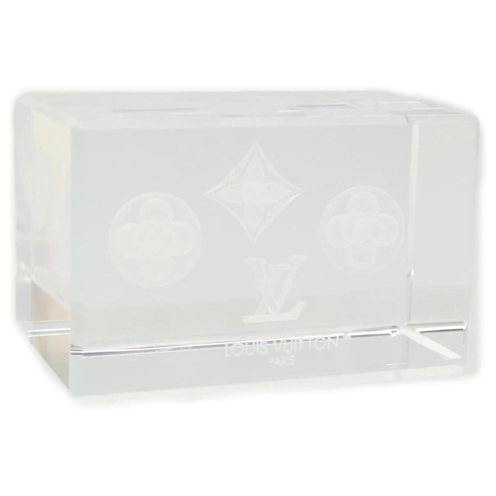 LOUIS VUITTON Crystal Trunk Paper Weight Glass VIP only Clear LV Auth 35993