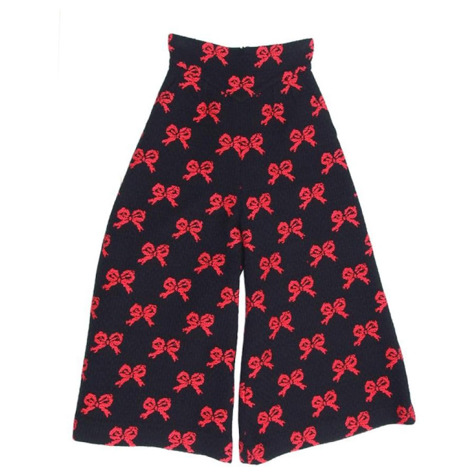 Tamaño de cinta de pantalones anchos Gucci 36negro x rojo Roja