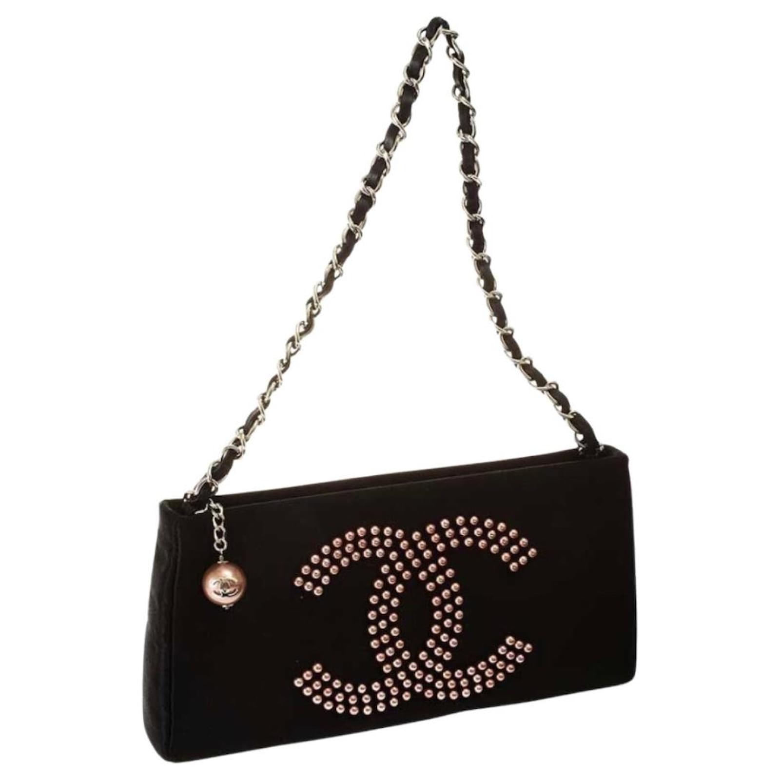 Timeless Chanel Black Satin Baguette Pochette Beaded Shoulder Hand Bag from  the 2004/2005 collection Pink  - Joli Closet