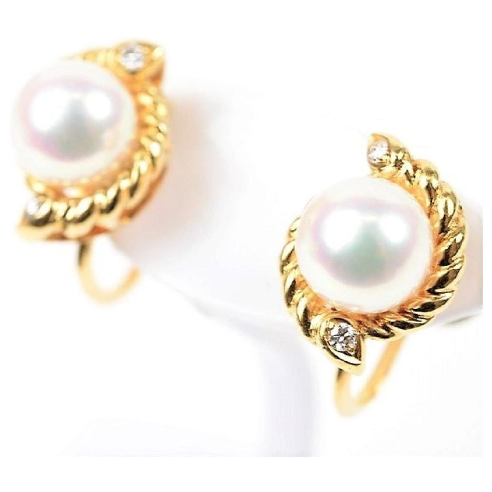 Boucles D’oreilles Or Jaune 18k Avec Perle 6mm – Occasion Remises à Neuf