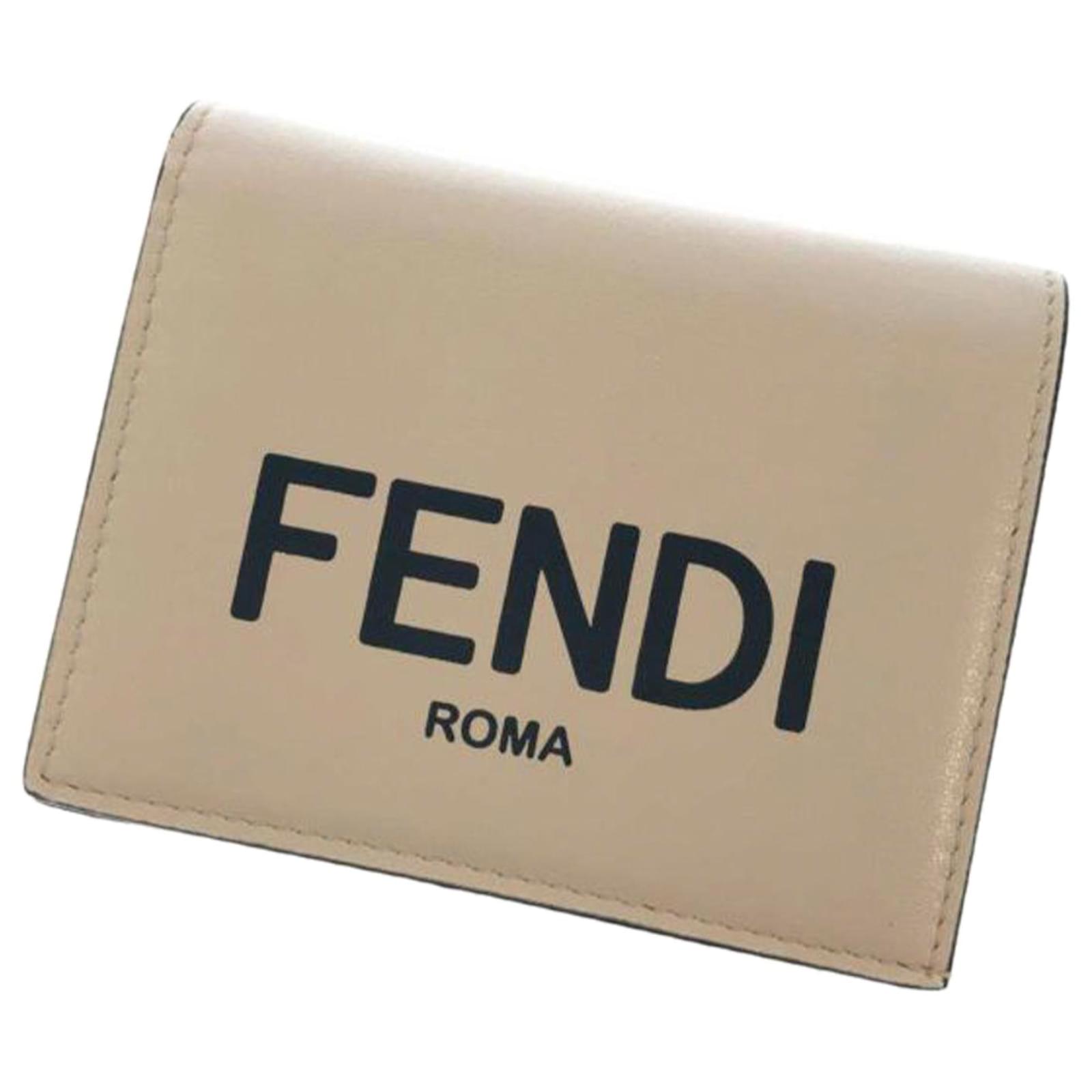 Logo Leather Cardholder in Brown - Fendi