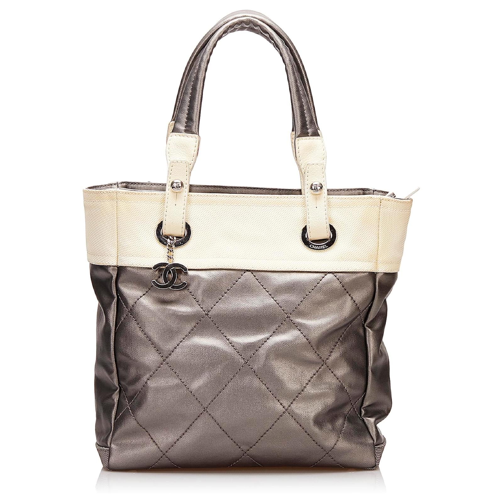 Chanel Biarritz Canvas Leather Tote