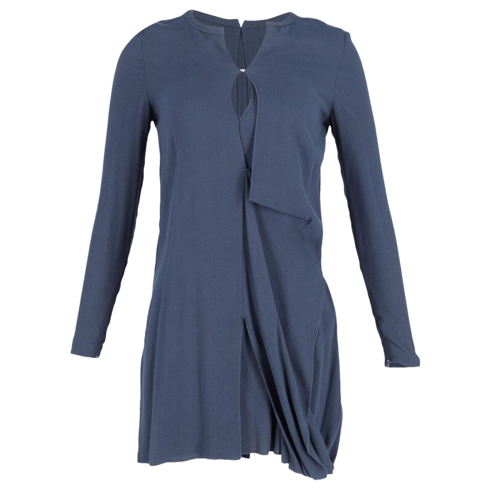 Robe Fourreau Asymétrique Manches Longues Vera Wang Taille 6 Gris Pierre - Neuf Sans Étiquettes