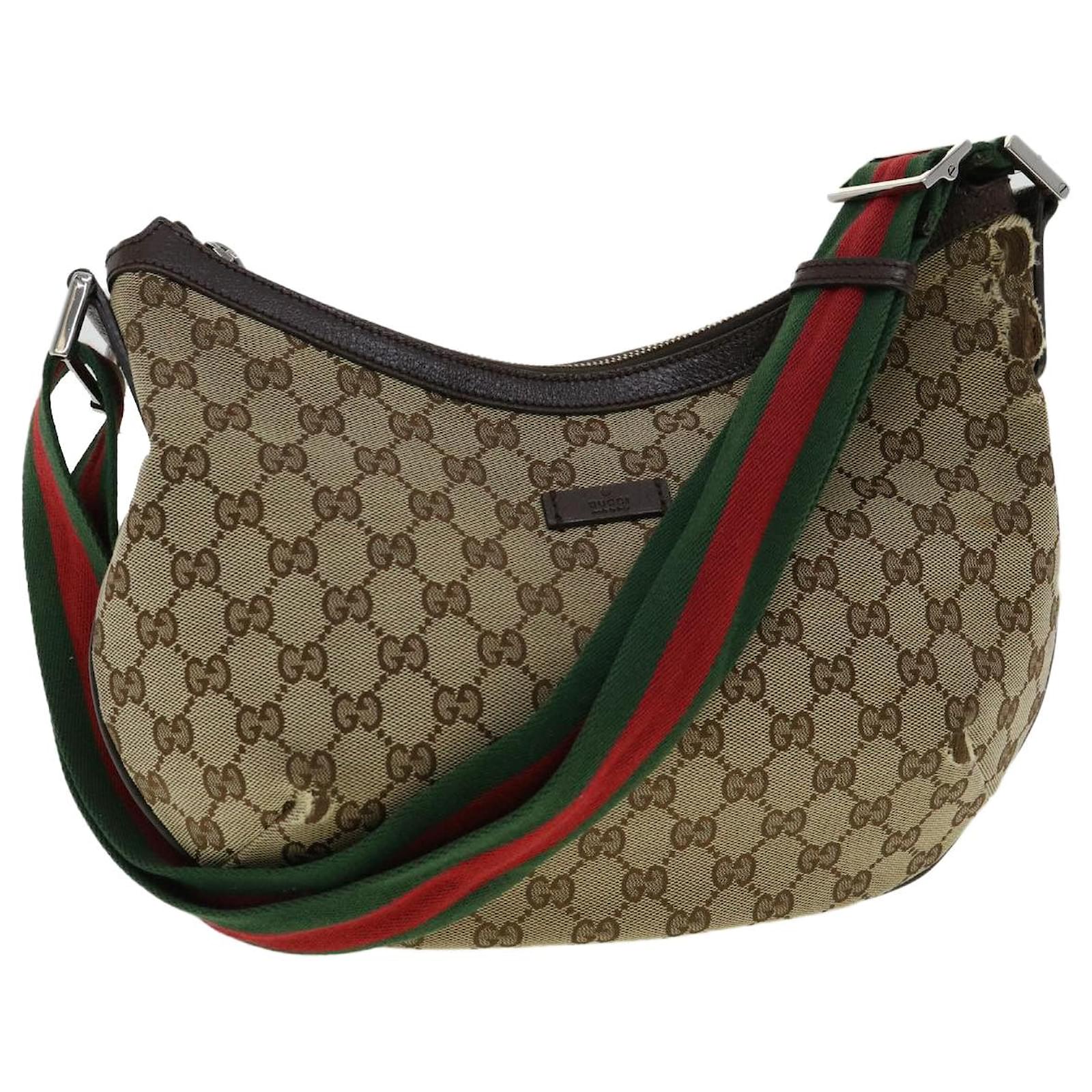 Gucci GG Canvas Camouflage Sherry Line x PALACE Shoulder Bag 723142 Brown  Green Leather Ladies GUCCI