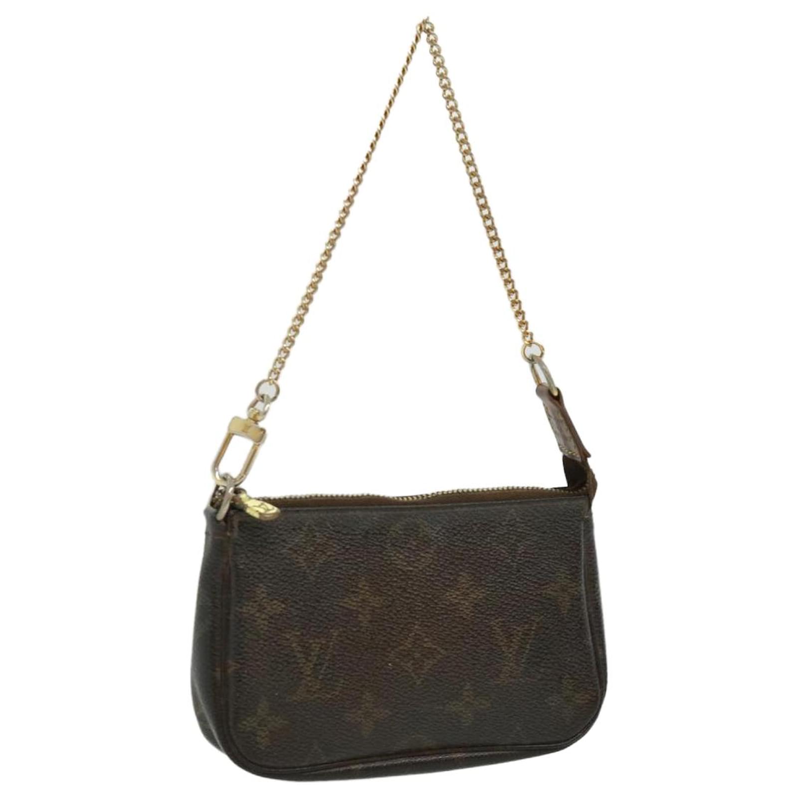 New Louis Vuitton Classic Monogram Canvas Mini Pochette Clutch Bag